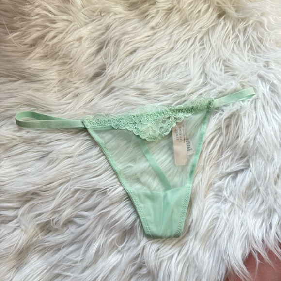 Victorias Secret Mint Green Lace Crystal Babydoll Lingerie Set🪽🎀 - Picture 5 of 8